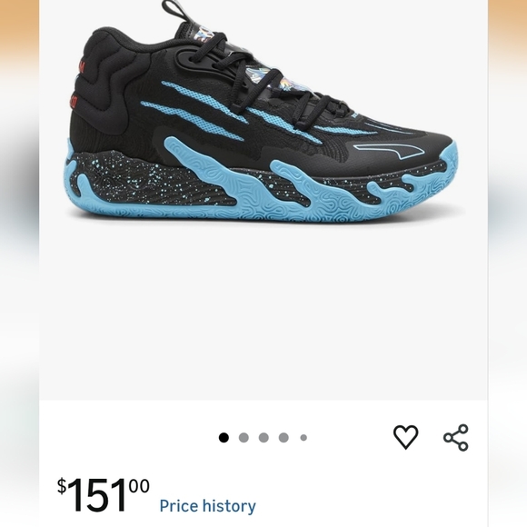 PUMA Black and Blue Basketball Athletic Sneakers - Picture 3 of 5